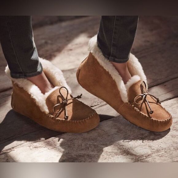 New Ugg Tall Alena suede slippers in Chestnut 9 - Picture 1 of 14